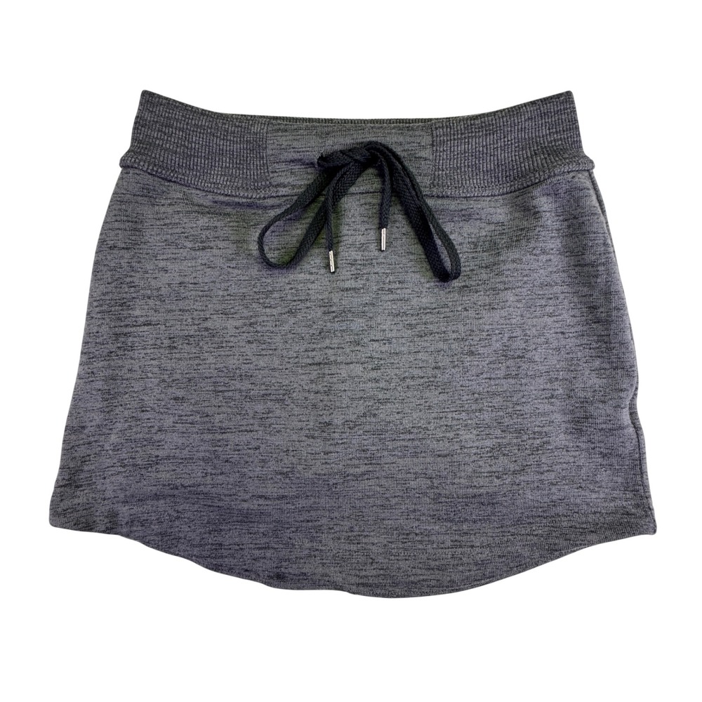 Z by Zobha Womens Gray Space Dye Athletic Skort Small Drawstring Zip Pocket